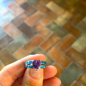 Amethyst ring, sterling silver